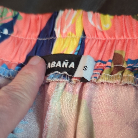 Coco Cabana Tropical Wide Leg Pants Coral Floral Resort Lounge - Picture 4 of 6